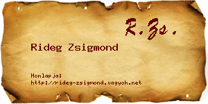Rideg Zsigmond névjegykártya